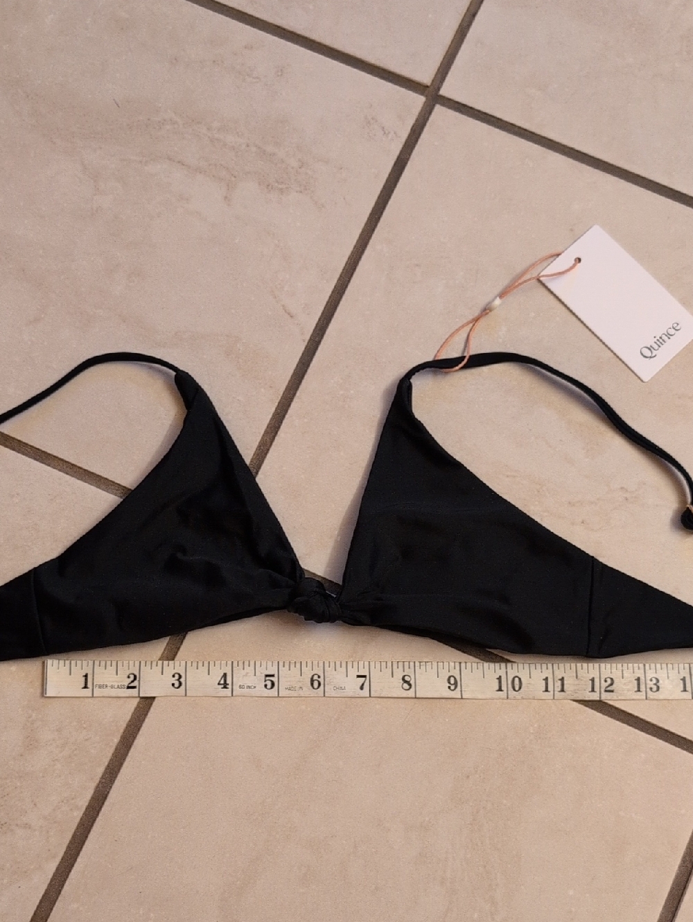 NWT Quince Bikini Top Black Italian Knot Front Size M - Picture 4 of 5